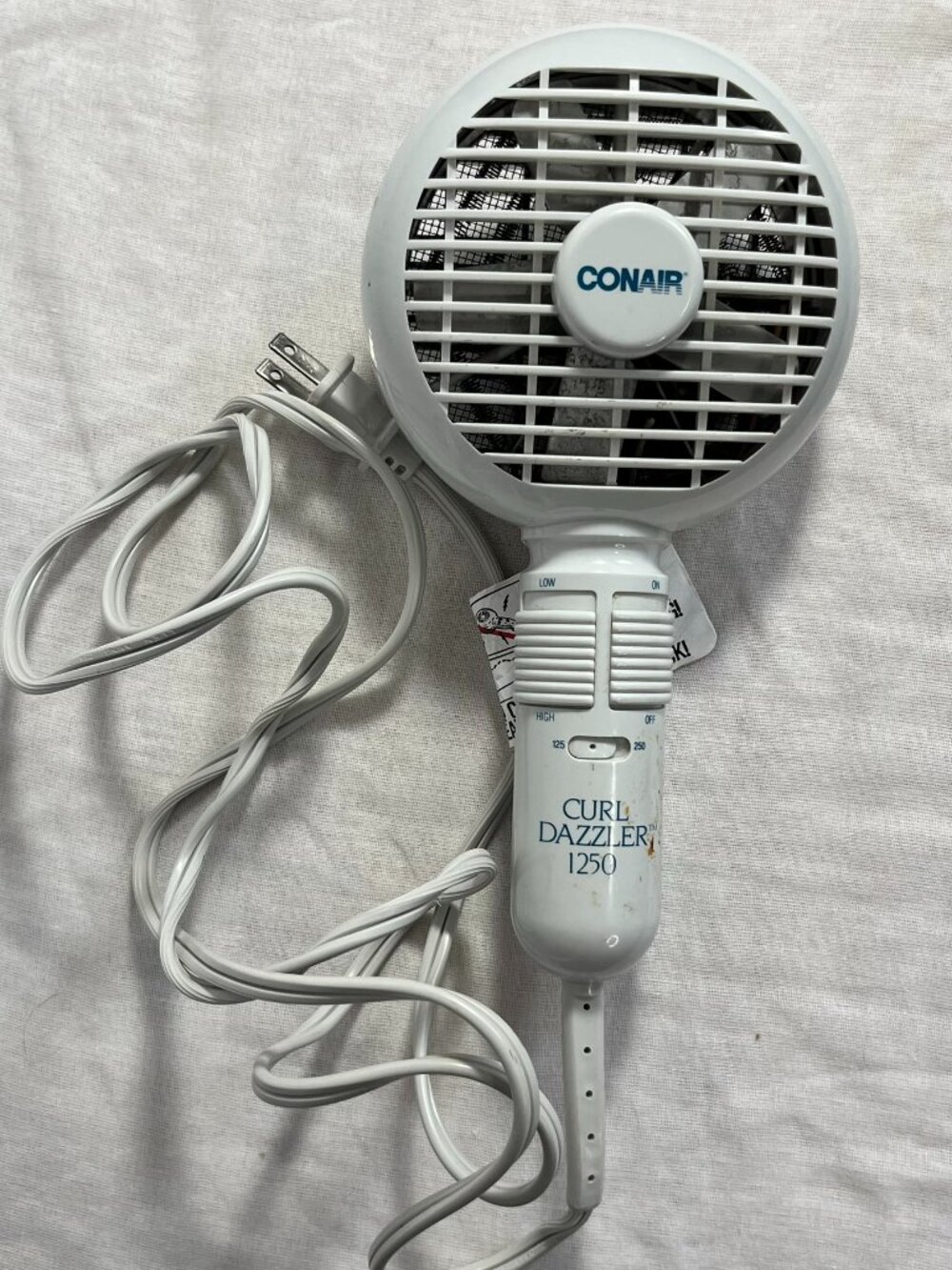 Vtg Curl Dazzler 1250 Blow Dryer Diffuser Curly Hair Styling Tool TESTED